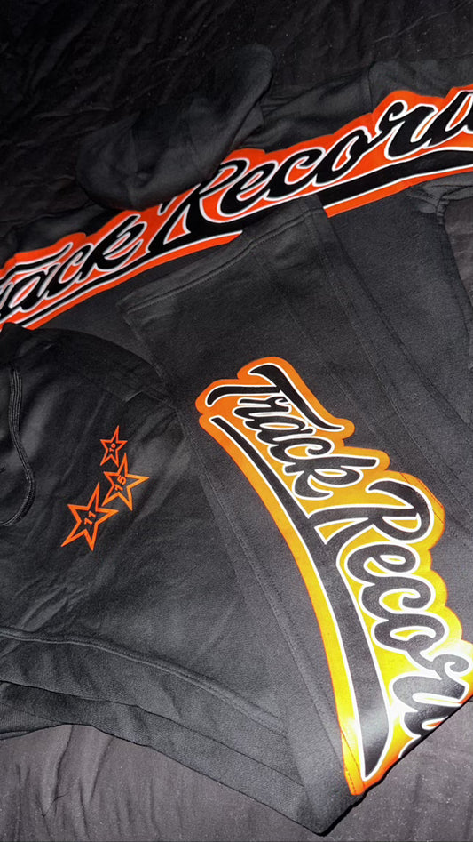 Stacked Sweatsuit Black/Orange